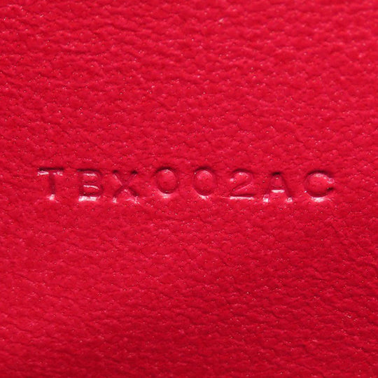 HERMES Long Wallet Purse Togo Red Dogon GM Silver Metal Women Used Authentic