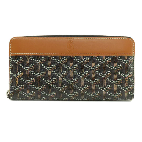GOYARD Long Wallet Purse Coated canvas, leather black Zip GM Herringbone Pattern Women(Unisex) Used Authentic