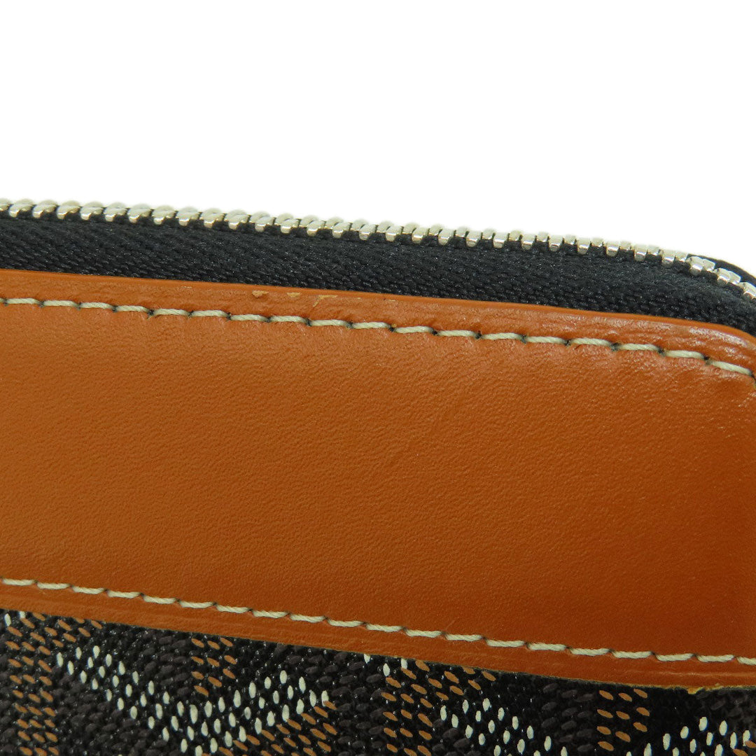 GOYARD Long Wallet Purse Coated canvas, leather black Zip GM Herringbone Pattern Women(Unisex) Used Authentic