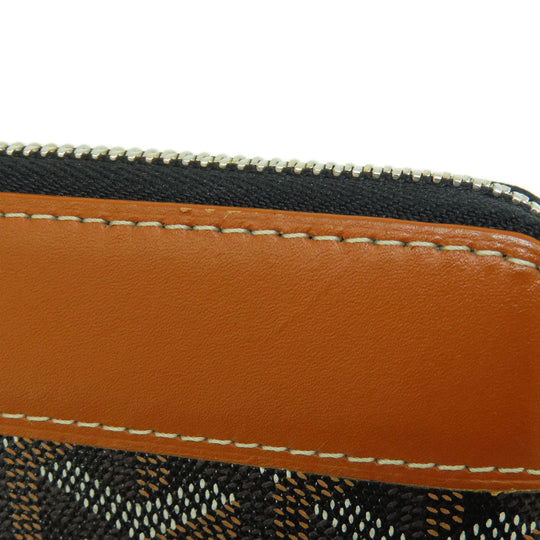 GOYARD Long Wallet Purse Coated canvas, leather black Zip GM Herringbone Pattern Women(Unisex) Used Authentic