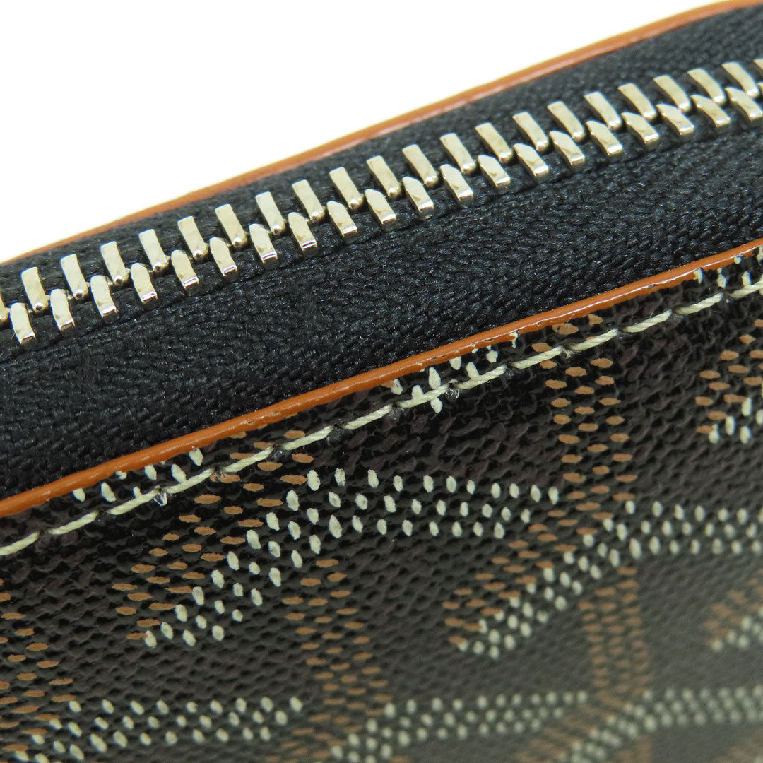 GOYARD Long Wallet Purse Coated canvas, leather black Zip GM Herringbone Pattern Women(Unisex) Used Authentic