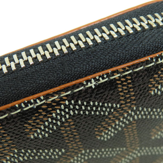 GOYARD Long Wallet Purse Coated canvas, leather black Zip GM Herringbone Pattern Women(Unisex) Used Authentic