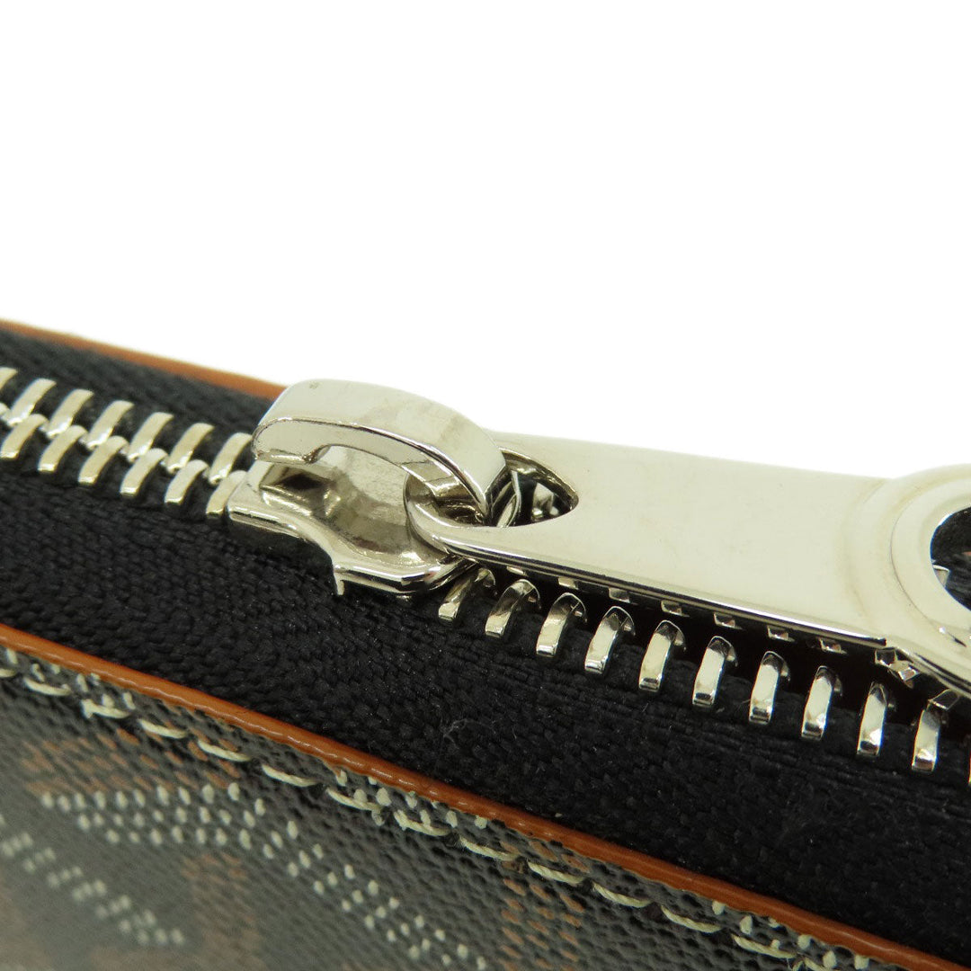 GOYARD Long Wallet Purse Coated canvas, leather black Zip GM Herringbone Pattern Women(Unisex) Used Authentic