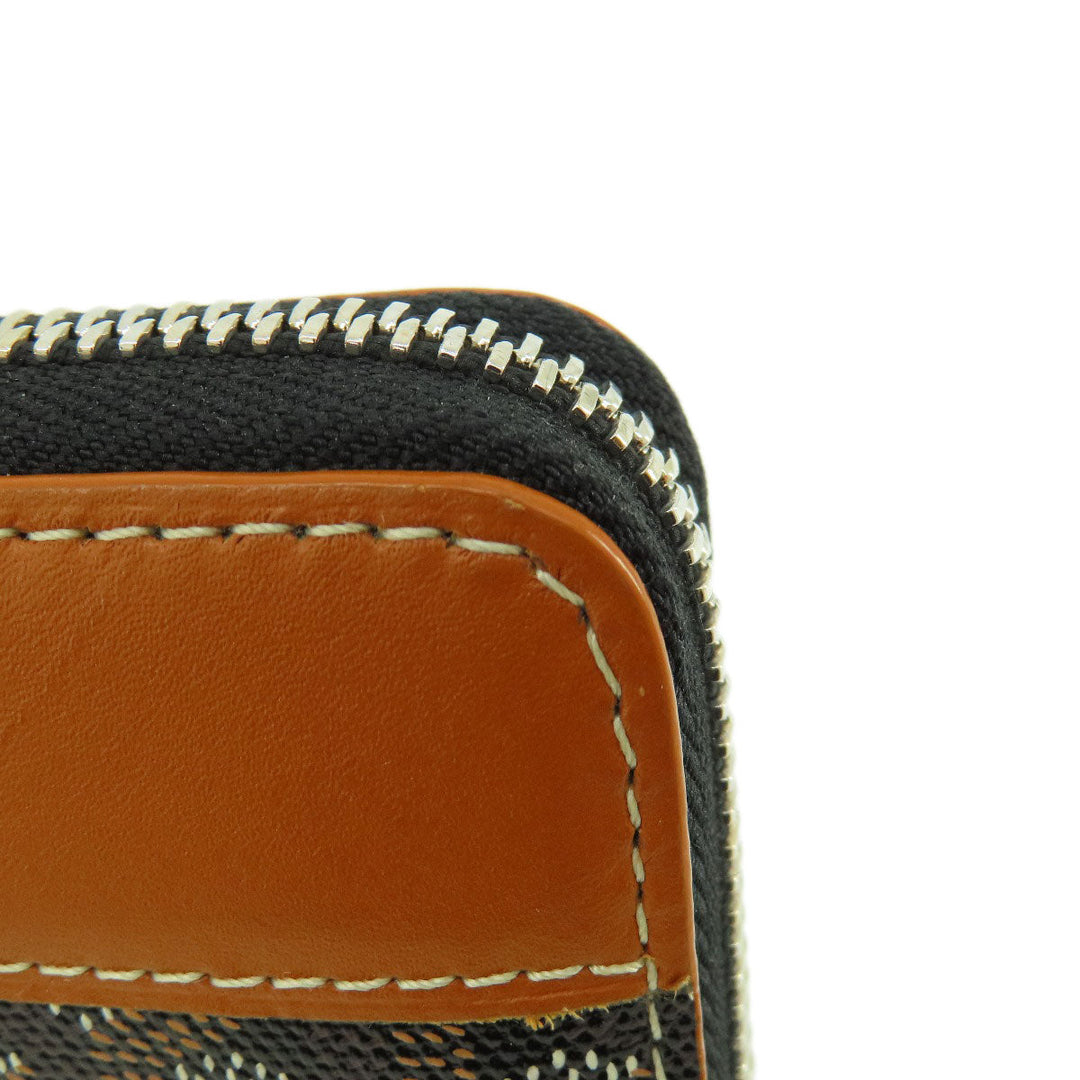 GOYARD Long Wallet Purse Coated canvas, leather black Zip GM Herringbone Pattern Women(Unisex) Used Authentic