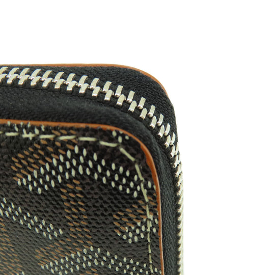 GOYARD Long Wallet Purse Coated canvas, leather black Zip GM Herringbone Pattern Women(Unisex) Used Authentic