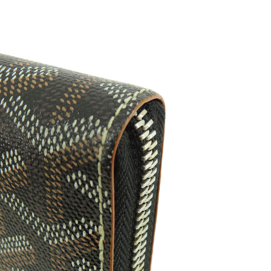 GOYARD Long Wallet Purse Coated canvas, leather black Zip GM Herringbone Pattern Women(Unisex) Used Authentic