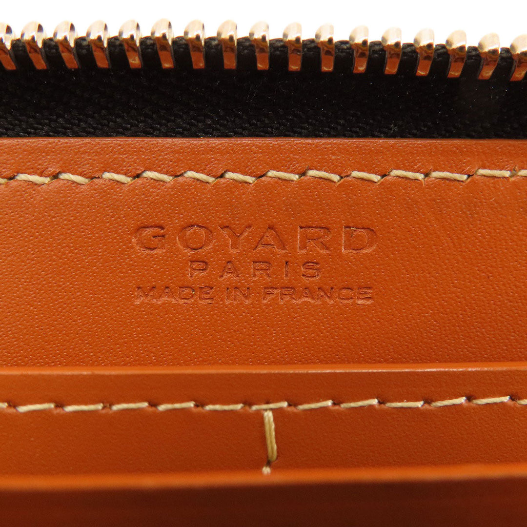 GOYARD Long Wallet Purse Coated canvas, leather black Zip GM Herringbone Pattern Women(Unisex) Used Authentic