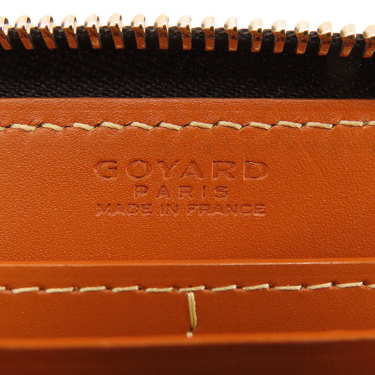 GOYARD Long Wallet Purse Coated canvas, leather black Zip GM Herringbone Pattern Women(Unisex) Used Authentic