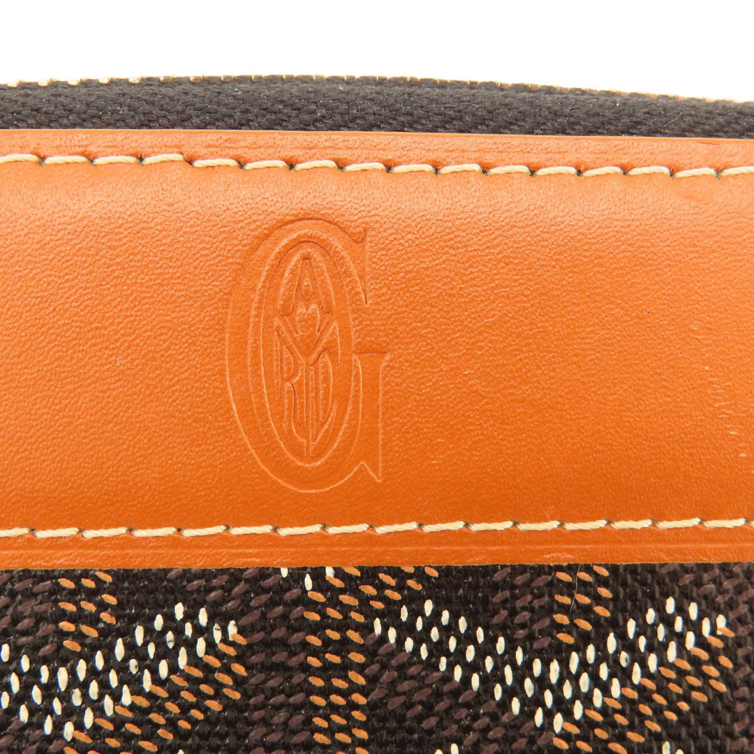 GOYARD Long Wallet Purse Coated canvas, leather black Zip GM Herringbone Pattern Women(Unisex) Used Authentic