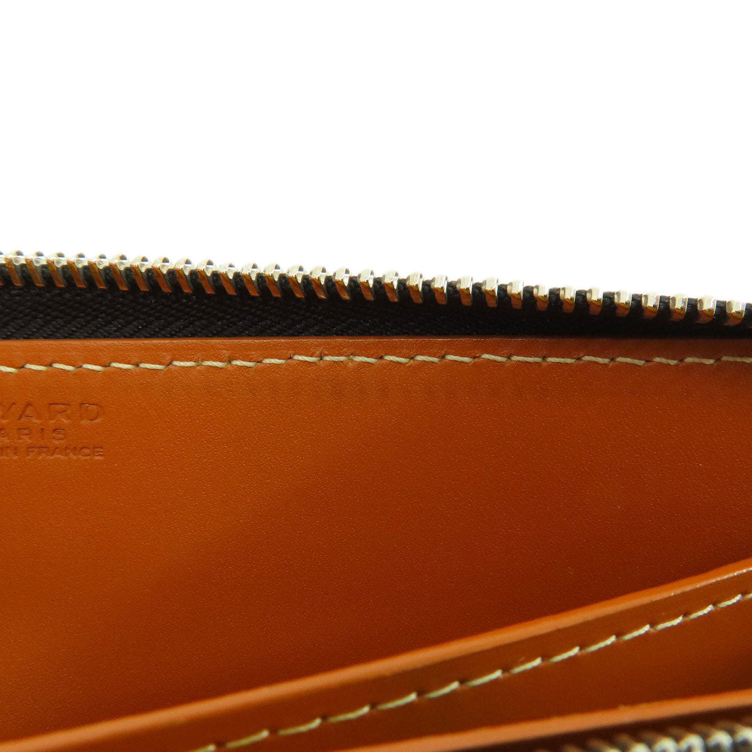 GOYARD Long Wallet Purse Coated canvas, leather black Zip GM Herringbone Pattern Women(Unisex) Used Authentic