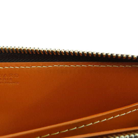 GOYARD Long Wallet Purse Coated canvas, leather black Zip GM Herringbone Pattern Women(Unisex) Used Authentic