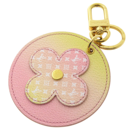 LOUIS VUITTON key ring M00285 Monogram canvas pink Porte Clair Rustrepoor bag charm Women Used Authentic