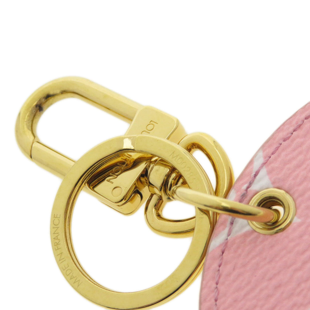 LOUIS VUITTON key ring M00285 Monogram canvas pink Porte Clair Rustrepoor bag charm Women Used Authentic
