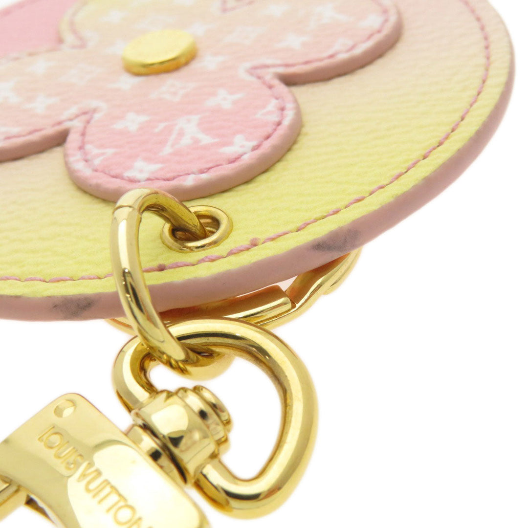 LOUIS VUITTON key ring M00285 Monogram canvas pink Porte Clair Rustrepoor bag charm Women Used Authentic