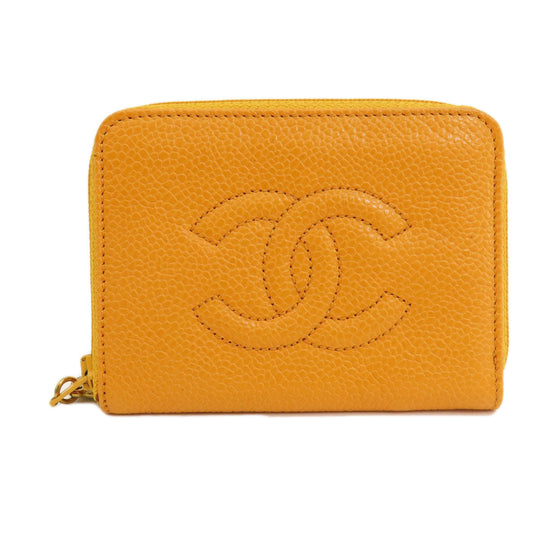 CHANEL Key case Key holder  Caviar skin Orange COCO Mark Women Used Authentic