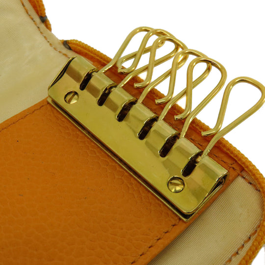 CHANEL Key case Key holder  Caviar skin Orange COCO Mark Women Used Authentic
