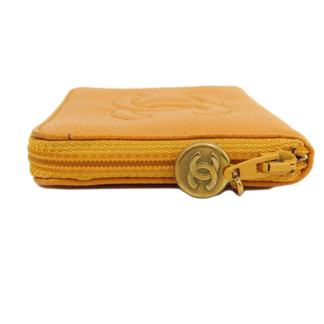 CHANEL Key case Key holder  Caviar skin Orange COCO Mark Women Used Authentic