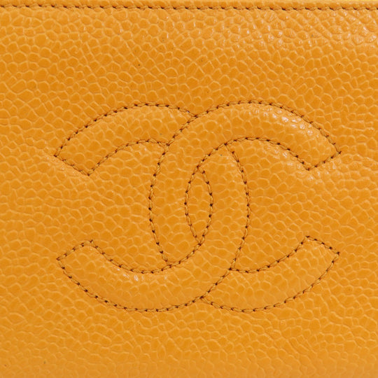 CHANEL Key case Key holder  Caviar skin Orange COCO Mark Women Used Authentic