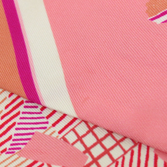 HERMES scarf silk pink Twilly Women Used Authentic