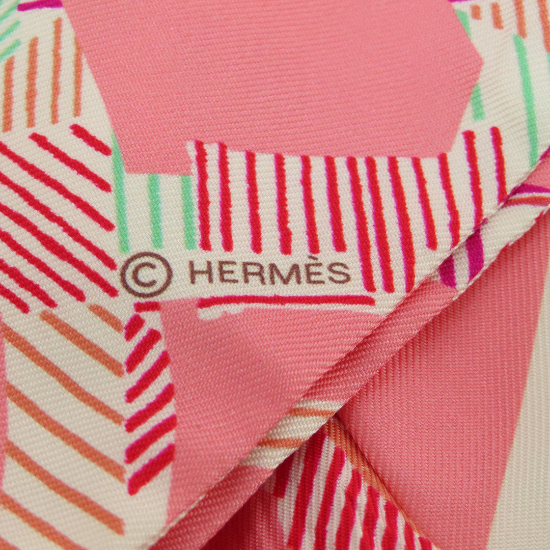 HERMES scarf silk pink Twilly Women Used Authentic