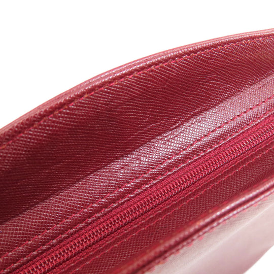 NINA RICCI Shoulder Bag leather Red logo Women Used Authentic