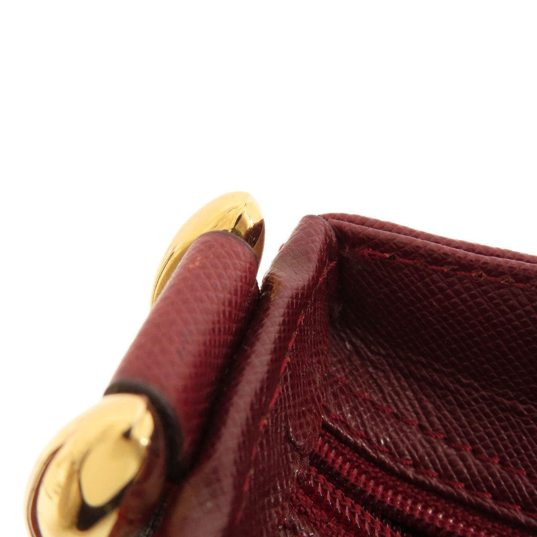 NINA RICCI Shoulder Bag leather Red logo Women Used Authentic