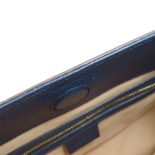GUCCI Handbag 459076 Calfskin Navy Bamboo 2WAY Women Used Authentic