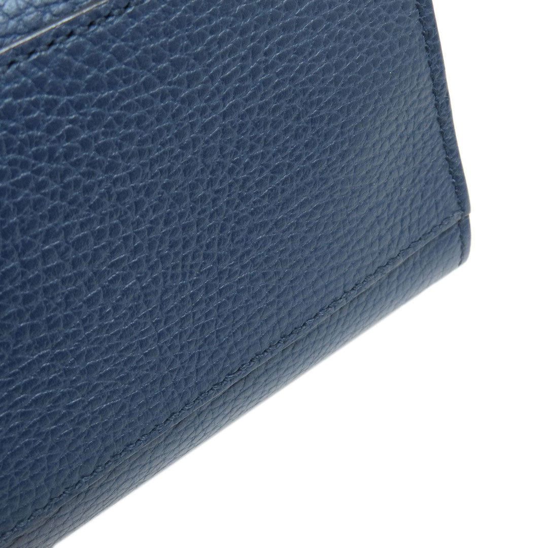 GUCCI Handbag 459076 Calfskin Navy Bamboo 2WAY Women Used Authentic
