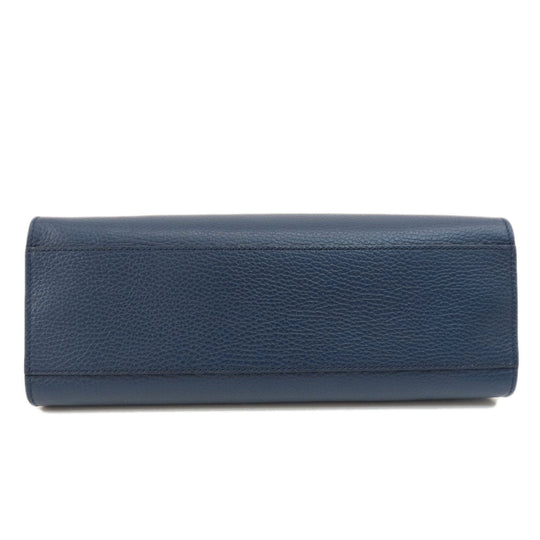 GUCCI Handbag 459076 Calfskin Navy Bamboo 2WAY Women Used Authentic
