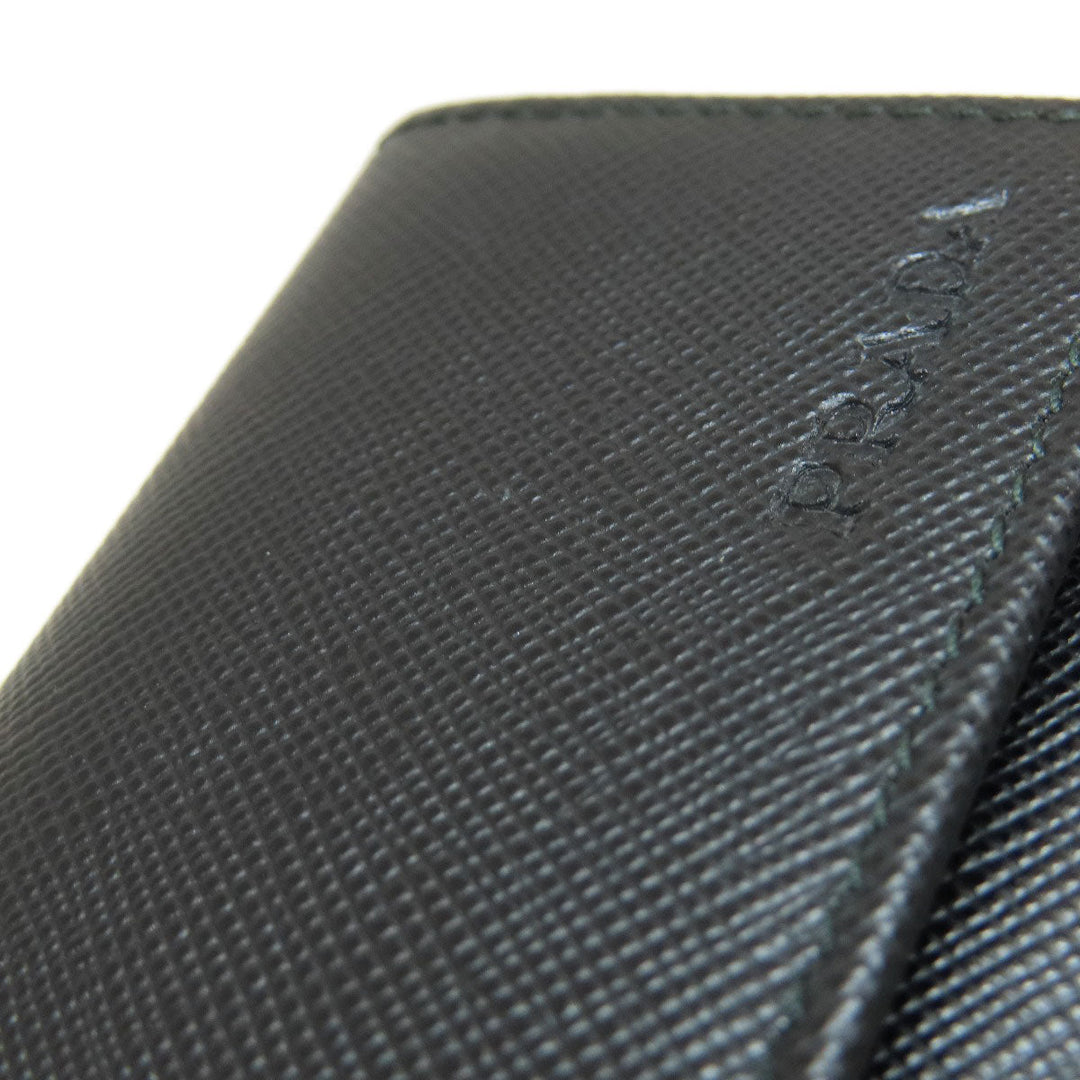 PRADA Key case Key holder  2M0223 leather black Logo engraving mens(Unisex) Used Authentic