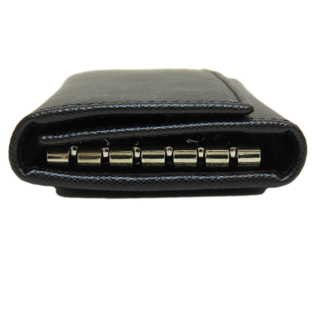 PRADA Key case Key holder  2M0223 leather black Logo engraving mens(Unisex) Used Authentic