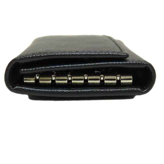 PRADA Key case Key holder  2M0223 leather black Logo engraving mens(Unisex) Used Authentic