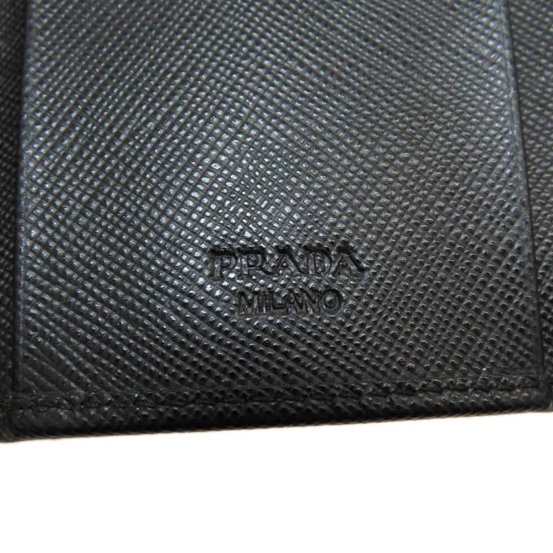 PRADA Key case Key holder  2M0223 leather black Logo engraving mens(Unisex) Used Authentic