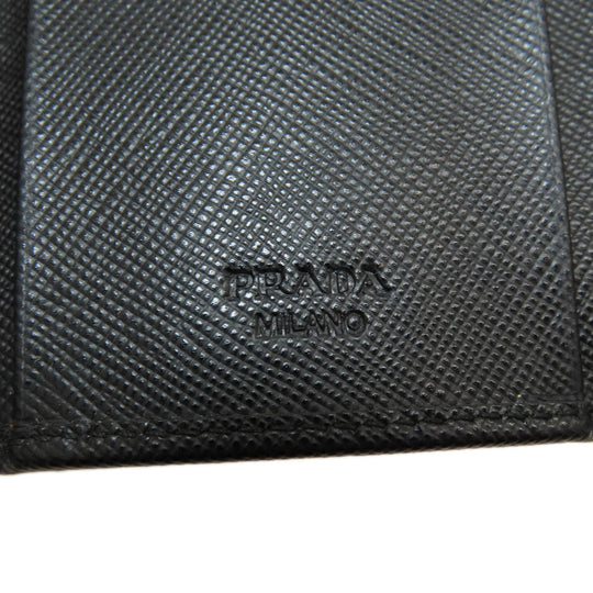 PRADA Key case Key holder  2M0223 leather black Logo engraving mens(Unisex) Used Authentic