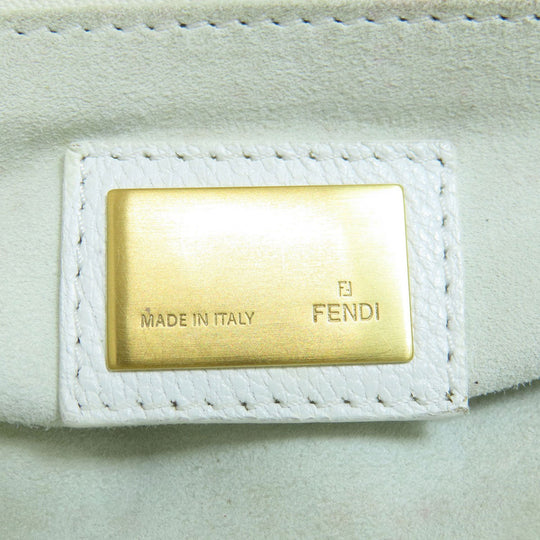 FENDI Handbag Calfskin white Peekaboo 2WAY Women Used Authentic