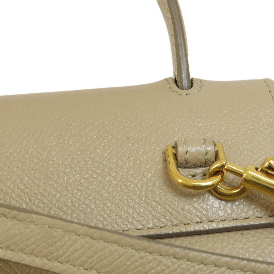 CELINE Handbag Calfskin beige Nano belt bag 2WAY Women Used Authentic