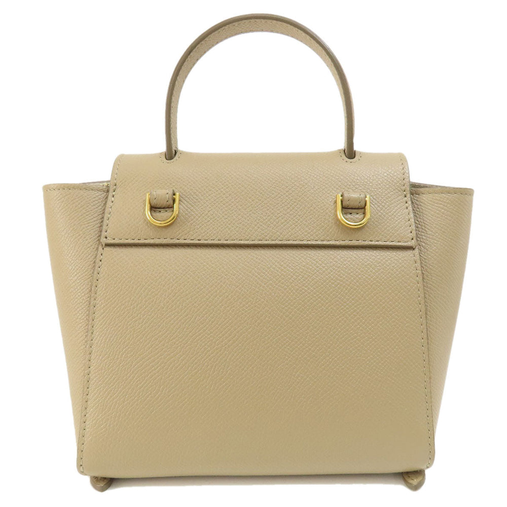 CELINE Handbag Calfskin beige Nano belt bag 2WAY Women Used Authentic
