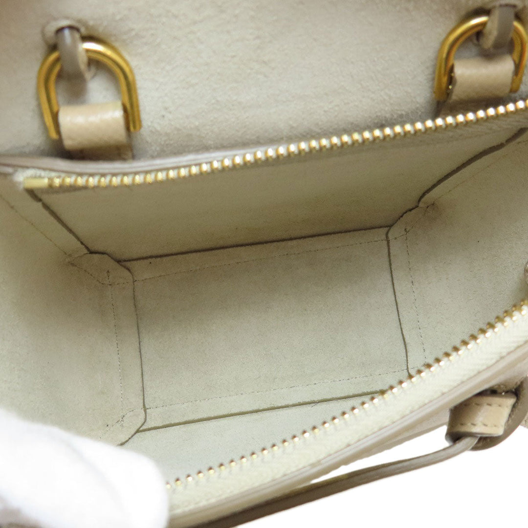 CELINE Handbag Calfskin beige Nano belt bag 2WAY Women Used Authentic