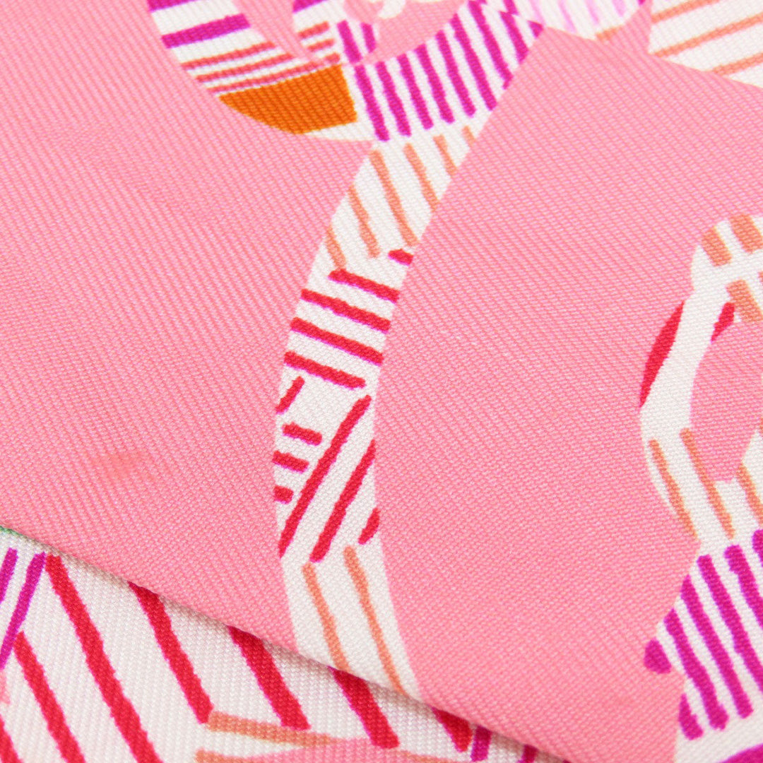 HERMES scarf silk pink Twilly Women Used Authentic