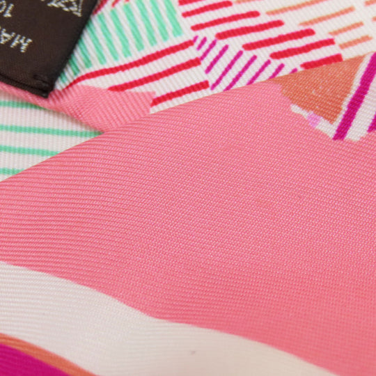 HERMES scarf silk pink Twilly Women Used Authentic