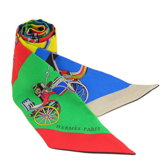 HERMES scarf silk multicolor Twilly Women Used Authentic