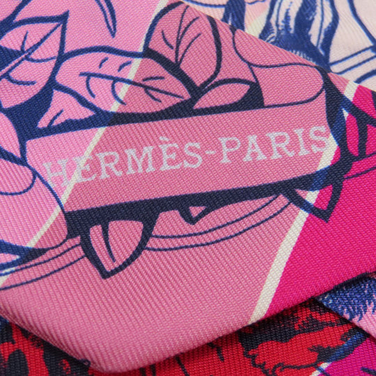 HERMES scarf silk pink Twilly Women Used Authentic