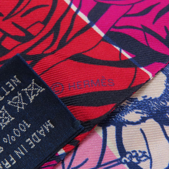 HERMES scarf silk pink Twilly Women Used Authentic