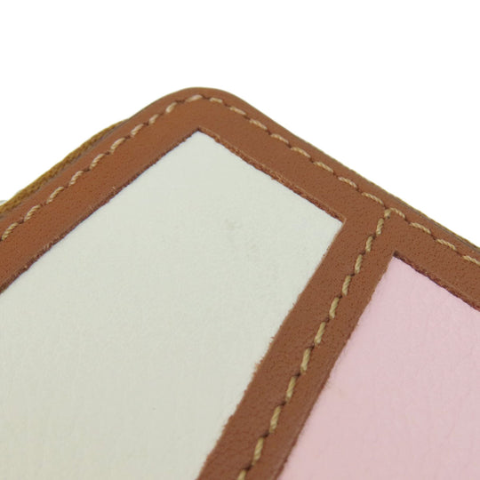 LOEWE Bifold Wallet leather Brown puzzle Women Used Authentic