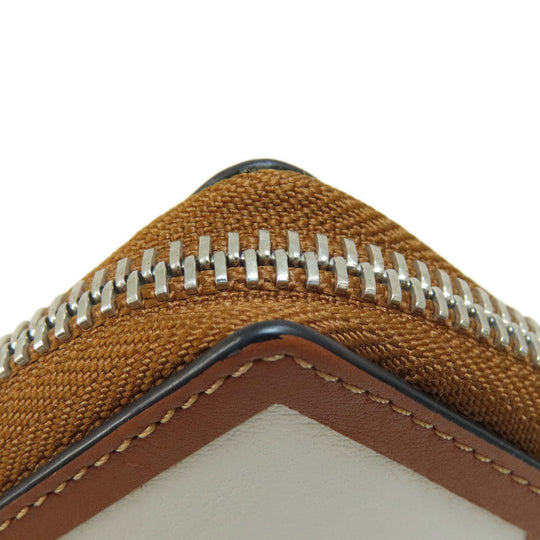 LOEWE Bifold Wallet leather Brown puzzle Women Used Authentic