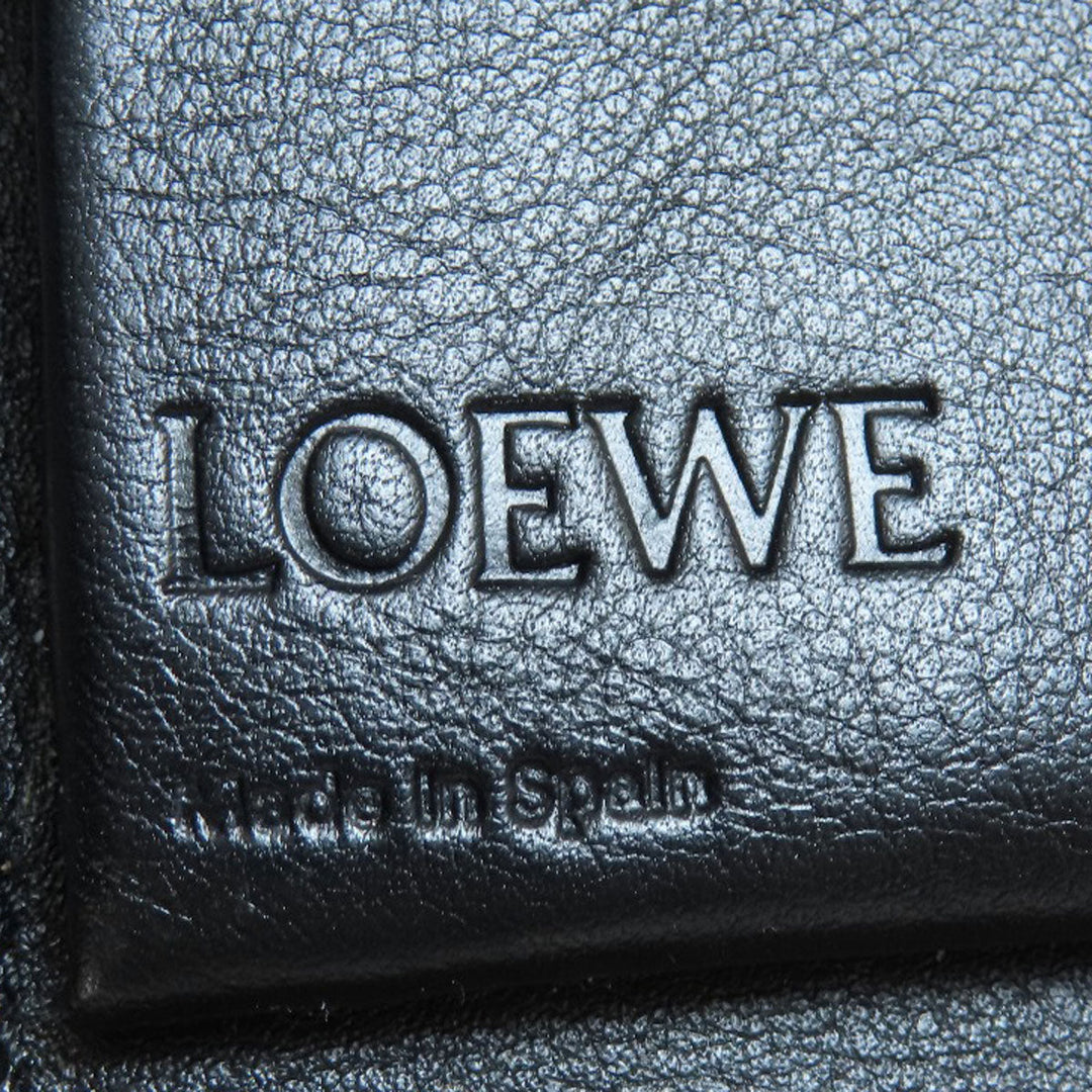 LOEWE Bifold Wallet leather Brown puzzle Women Used Authentic