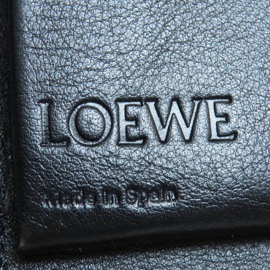 LOEWE Bifold Wallet leather Brown puzzle Women Used Authentic
