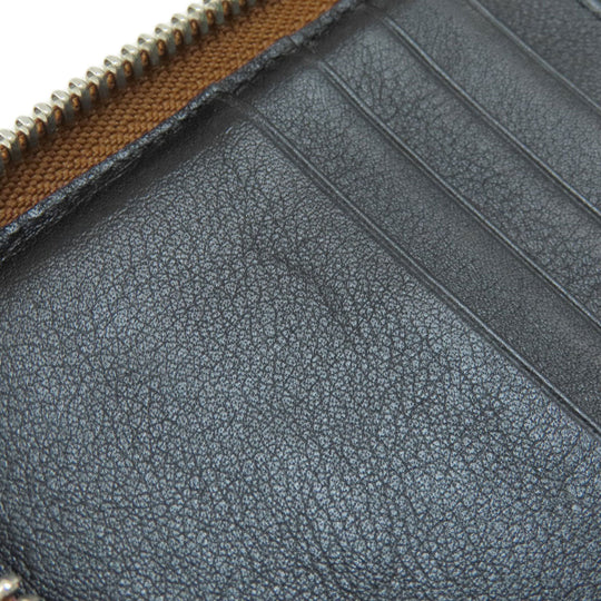 LOEWE Bifold Wallet leather Brown puzzle Women Used Authentic