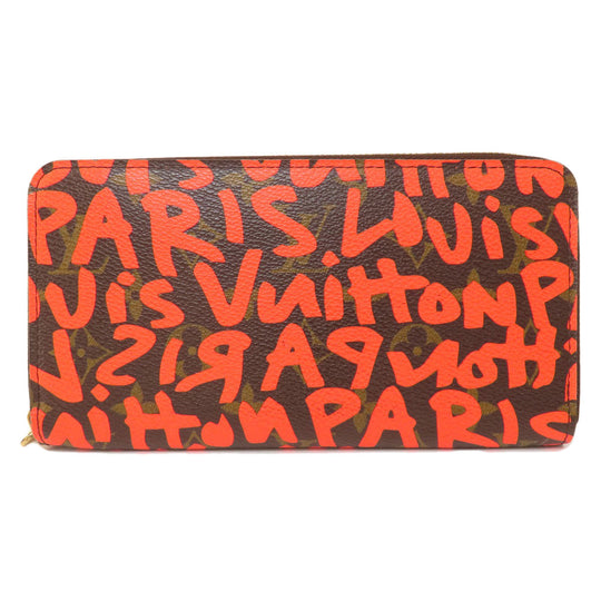 LOUIS VUITTON Long Wallet Purse M93711 Monogram graffiti Orange zippy wallet graffiti orange Women Used Authentic