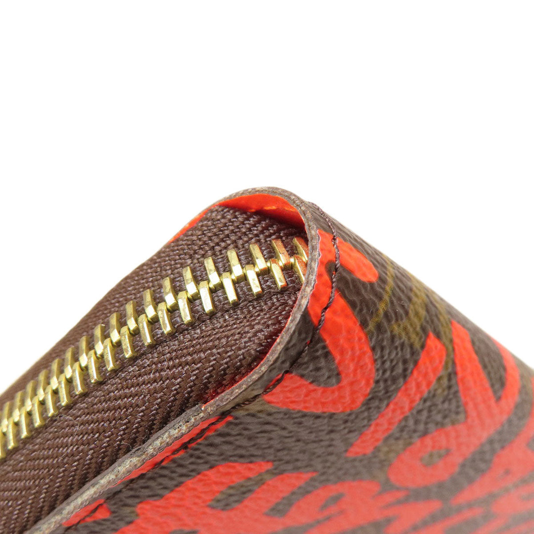 LOUIS VUITTON Long Wallet Purse M93711 Monogram graffiti Orange zippy wallet graffiti orange Women Used Authentic